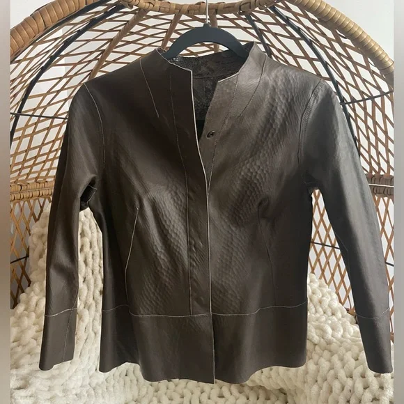 NWT Chico’s Leather Reversible Sze 0 Snakeskin - Picture 3 of 10